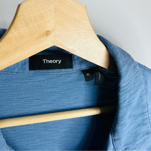 Theory Cosmos Blue Willem Casual Polo XL - Picture 4 of 6